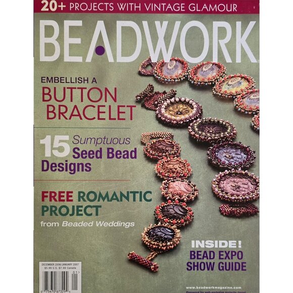 Beadwork Magazine December 2006 January 2007 Embellish A Button Bracelet - Picture 1 of 15